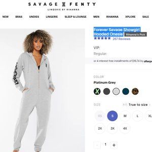 Savage Fenty Onesie, never worn with tag - Grey, Small